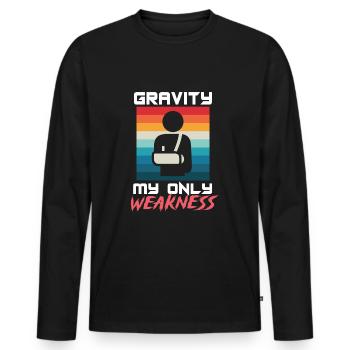 Broken Hand Broken Arm Broken Bones Funny Broken - Men's Premium Organic Long Sleeve Shirt - black - Front - Nico (187cm)