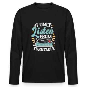 Vinyl Records LP Collector Record Lovers - Men's Premium Organic Long Sleeve Shirt - black - Front - Nico (187cm)