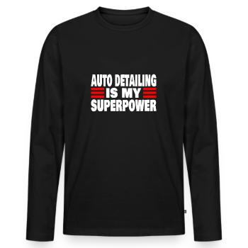 Mobile Car Detailing Auto Detailing Car Detailer - Men's Premium Organic Long Sleeve Shirt - black - Front - Nico (187cm)