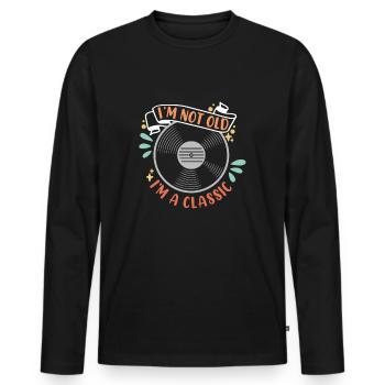 Vinyl Record LP Collector Record Lover Vinyl Music - Männer Premium Bio Langarmshirt - Schwarz - Vorne - Nico (187cm)