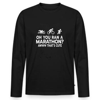 Triathlon Swim Bike Run Triathlete Sport Gift - Männer Premium Bio Langarmshirt - Schwarz - Vorne - Nico (187cm)
