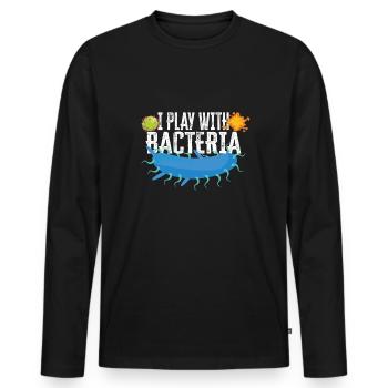 Microbiologiste Microbiology Lab Staph Gift Idea - T-shirt manches longues Premium bio Homme - noir - Devant - Nico (187cm)