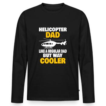 Helicopter Pilot Aviation Helicopter Dad - Men's Premium Organic Long Sleeve Shirt - black - Front - Nico (187cm)
