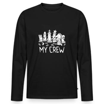 Joueur d’échecs Jeu d’échecs Jeu d’échecs Jeu de société - T-shirt manches longues Premium bio Homme - noir - Devant - Nico (187cm)