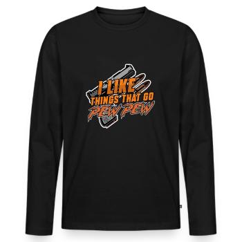 Droits des armes à feu Amateur d’armes à feu 2e amendement Cadeau de propriétaire d’arme à feu - T-shirt manches longues Premium bio Homme - noir - Devant - Nico (187cm)