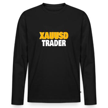 Gold Trader Forex Trader XAUUSD Trader - T-shirt manches longues Premium bio Homme - noir - Devant - Nico (187cm)