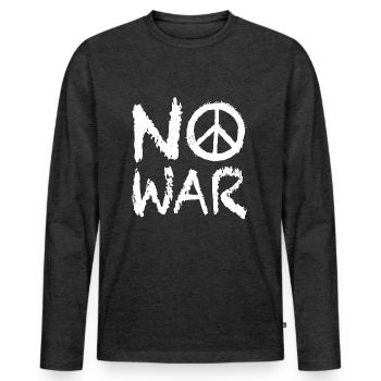 No War Peace Street Art - Men's Premium Organic Long Sleeve Shirt - heather anthracite - Front - Nico (187cm)
