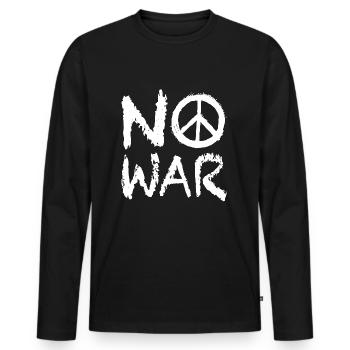 Pas de guerre paix Street Art - T-shirt manches longues Premium bio Homme - noir - Devant - Nico (187cm)
