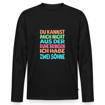 Zwei söhne Spruch - Männer Premium Bio Langarmshirt - Schwarz - Vorne - Nico (187cm)