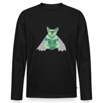 Drôle de chauve-souris - T-shirt manches longues Premium bio Homme - noir - Devant - Nico (187cm)