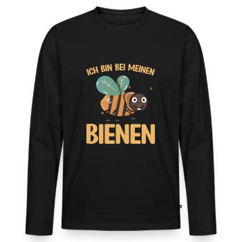 Imker bei seinen Bienen - Männer Premium Bio Langarmshirt - Schwarz - Vorne - Nico (187cm)