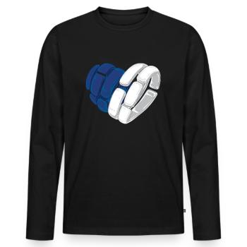 J'aime la Finlande - L'amour finlandais - T-shirt manches longues Premium bio Homme - noir - Devant - Nico (187cm)