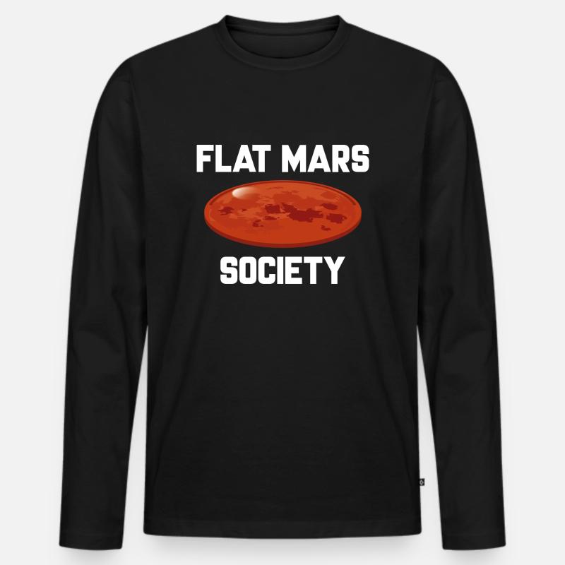 Flat Mars Society - Männer Premium Bio Langarmshirt - Schwarz