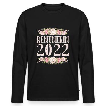 Rentnerin 2022 Ruhestand Blumen Rente - Männer Premium Bio Langarmshirt - Schwarz - Vorne - Nico (187cm)
