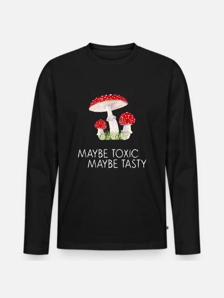 fly agaric mushrooms collect autumn natural mushroom time - Men's Premium Organic Long Sleeve Shirt - black