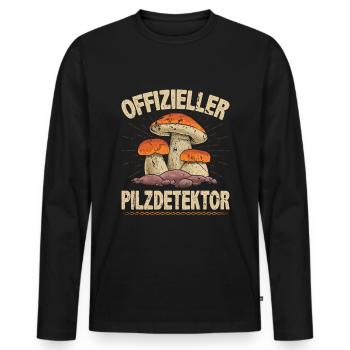 Pilzsammler Pilze Sammeln Männer Steinpilz - Männer Premium Bio Langarmshirt - Schwarz - Vorne - Nico (187cm)