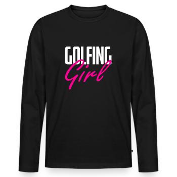 Golf Golfer Skills Golfspieler Golfen - Männer Premium Bio Langarmshirt - Schwarz - Vorne - Nico (187cm)