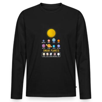 Planètes du système solaire et planètes naines - T-shirt manches longues Premium bio Homme - noir - Devant - Nico (187cm)