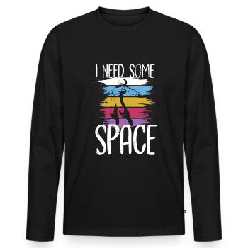 Solar System I Need Some Space Astronaut - Men's Premium Organic Long Sleeve Shirt - black - Front - Nico (187cm)