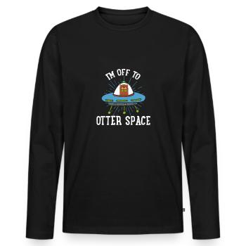 Sonnensystem Ich Bin Auf Dem Weg Zum Otter Space - Männer Premium Bio Langarmshirt - Schwarz - Vorne - Nico (187cm)