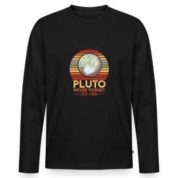 Sonnensystem Pluto Vergiss Niemals 30-06 - Männer Premium Bio Langarmshirt - Schwarz - Vorne - Nico (187cm)
