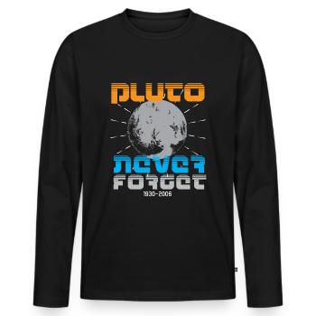 Sonnensystem Pluto Vergiss Niemals 30-06 - Männer Premium Bio Langarmshirt - Schwarz - Vorne - Nico (187cm)