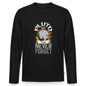 Sonnensystem Pluto RIP Niemals Vergessen - Männer Premium Bio Langarmshirt - Schwarz - Vorne - Nico (187cm)