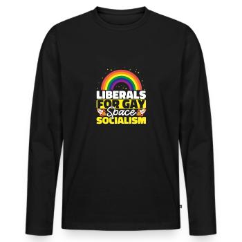 Libéraux pour le socialisme gay de l’espace - T-shirt manches longues Premium bio Homme - noir - Devant - Nico (187cm)