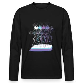 Solar System Multiple Space Astronaut - Men's Premium Organic Long Sleeve Shirt - black - Front - Nico (187cm)
