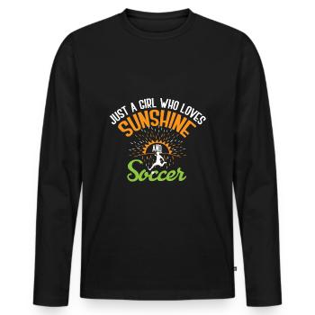 Football just a girl who enjoys the sunshine - Men's Premium Organic Long Sleeve Shirt - black - Front - Nico (187cm)