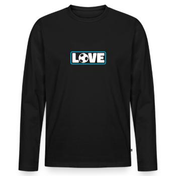 Soccer LOVE Soccer Ball Love Soccer - Men's Premium Organic Long Sleeve Shirt - black - Front - Nico (187cm)