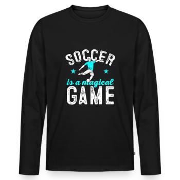 Le football est un jeu magique jeu de football - T-shirt manches longues Premium bio Homme - noir - Devant - Nico (187cm)
