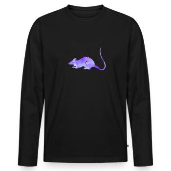 Rat Galaxy Space Milky Way Rat - Men's Premium Organic Long Sleeve Shirt - black - Front - Nico (187cm)