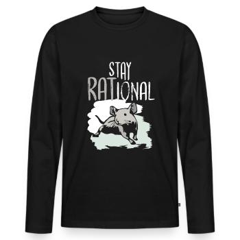 Rat Stay RATional Be RAtional Rat Lover - Men's Premium Organic Long Sleeve Shirt - black - Front - Nico (187cm)
