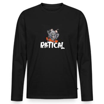Rat Rat Radical Rat Pun Rat - Men's Premium Organic Long Sleeve Shirt - black - Front - Nico (187cm)