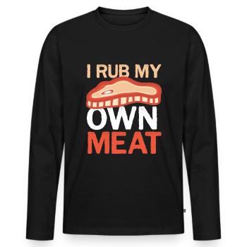 Barbecue Je frotte ma propre viande Grillmeister - T-shirt manches longues Premium bio Homme - noir - Devant - Nico (187cm)