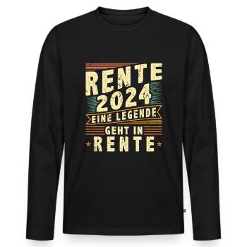 Ruhestand 2024 Vintage Legende Rente - Männer Premium Bio Langarmshirt - Schwarz - Vorne - Nico (187cm)