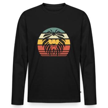 Lion lion head africa nature animals vintage retro - Men's Premium Organic Long Sleeve Shirt - black - Front - Nico (187cm)