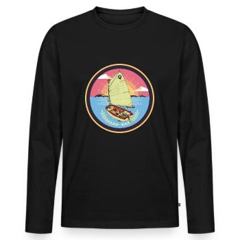 Optimist - Männer Premium Bio Langarmshirt - Schwarz - Vorne - Nico (187cm)