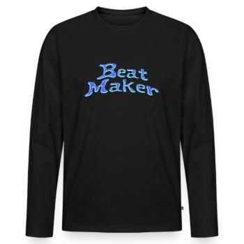 Producteur de Beat - T-shirt manches longues Premium bio Homme - noir - Devant - Nico (187cm)