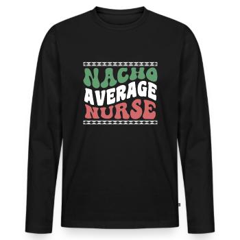 Nourriture mexicaine Cinco de Mayo Infirmière - T-shirt manches longues Premium bio Homme - noir - Devant - Nico (187cm)