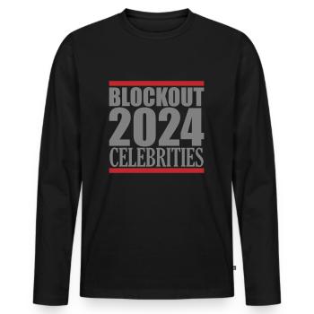 Blockout Célébrités 2024 | Les couleurs peuvent être changées - T-shirt manches longues Premium bio Homme - noir - Devant - Nico (187cm)