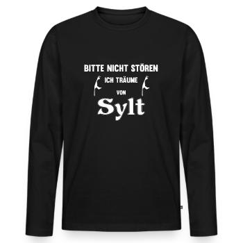 T-shirt Sylt - J'aime Sylt - T-shirt manches longues Premium bio Homme - noir - Devant - Nico (187cm)