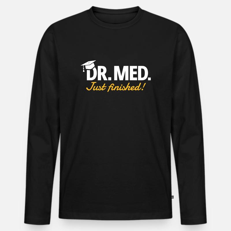 Doktor Medizin - Männer Premium Bio Langarmshirt - Schwarz
