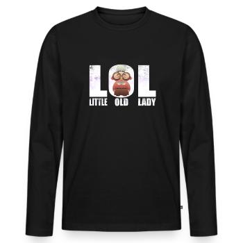 Little Old Lady - LOL - Men's Premium Organic Long Sleeve Shirt - black - Front - Nico (187cm)