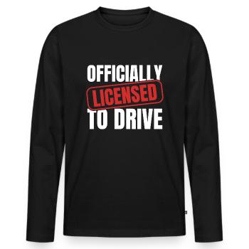 Offiziell zugelassene Fahrerlaubnis — Fahrprüfung - Männer Premium Bio Langarmshirt - Schwarz - Vorne - Nico (187cm)