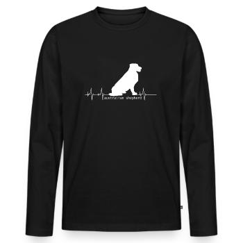Australian Shepherd Heartbeat Aussie Geschenk Frau - Männer Premium Bio Langarmshirt - Schwarz - Vorne - Nico (187cm)