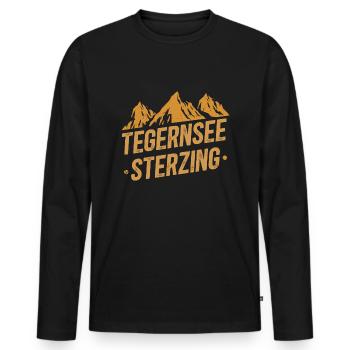 Traversée des Alpes Tegernsee Sterzing - T-shirt manches longues Premium bio Homme - noir - Devant - Nico (187cm)