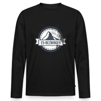 Alpenüberquerung Oberstdorf Meran E5 Fernwanderweg - Männer Premium Bio Langarmshirt - Schwarz - Vorne - Nico (187cm)