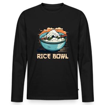 Asiatische Reisbowl Asia Food Food Lover Ramen - Männer Premium Bio Langarmshirt - Schwarz - Vorne - Nico (187cm)